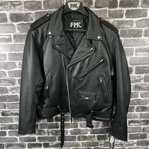 NWT FMC Superstar Men's Motorcycle Leather Jacket
